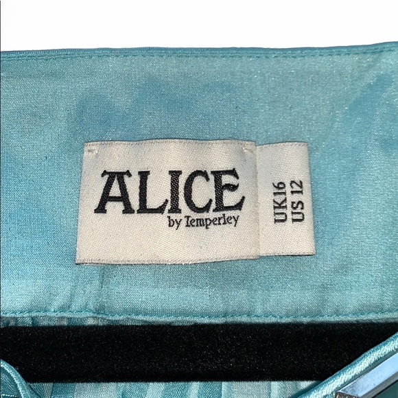 Alice by Temperly turquoise 100% silk dress sz 12 - Picture 14 of 14